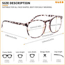 IBOANN 3 Pack Blue Light Blocking Glasses Women/Men, Round Fashion Retro Frame, Vintage Fake Eyeglasses with Clear Lens(Light Black & Leopard & Tranparent, Clear)