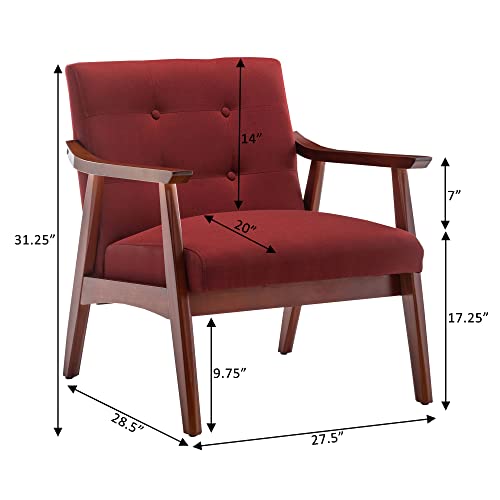 Convenience Concepts Take A Seat Natalie Accent Chair with Red Finish T1-147