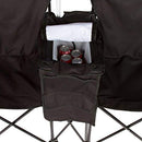 Trademark Innovations Double Folding Camp and Beach Chair with Removable Umbrella and Cooler, Black