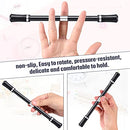 2 Pieces Spinning Pen Rolling Finger Rotating Pen Gaming Trick Pen Mod with Tutorial No Pen Refill Stress Releasing Brain Training Toys for Kids Adults Student Office Supplies (Black and Silver)