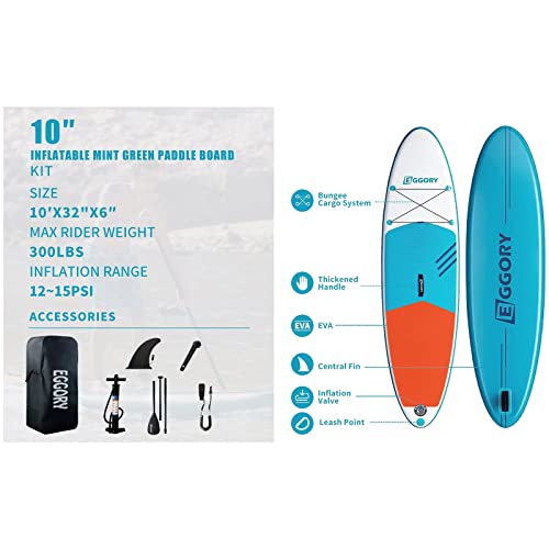 EGGORY SUP Inflatable Stand Up Paddleboard_incl Pump Paddle Leash Carry Bag