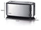 SEVERIN Automatic Long Slot Toaster, Toaster with Bun Attachment, High-Quality Stainless Steel Toaster with Large Roasting Chambers and 1400 W Power, Brushed Stainless Steel/Black, AT 2509