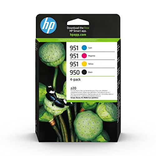 HP 950/951 Pack of 4 Original Black, Cyan, Magenta and Yellow Ink Cartridges (6ZC65AE)(Packaging May Vary)