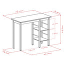 Winsome Egan Solid Wood Breakfast Table with 2 Side Shelves - Walnut