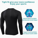 Men's Compression Shirts Longs Sleeve Workout Gym T-Shirt Running Tops Cool Dry Sports Base Layer Athletic Undershirts, Black*3, Large