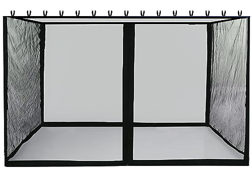 Seogwisam Mosquito Netting for 10'x10' Pop up Canopy Tent or Gazebo,Zipper Screen Sidewalls for Outdoor Garden Patio Gazebo(Mosquito Net Only,Black)