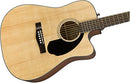 Fender CD-60SCE Solid Top Dreadnought Acoustic-Electric Guitar - Natural Bundle with Hard Case, Cable, Tuner, Strap, Strings, Picks, Austin Bazaar Instructional DVD, and Polishing Cloth