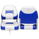 ErgoSeat Two Tone Low Back Folding Boat Seat,White/Blue,2pcs/pack