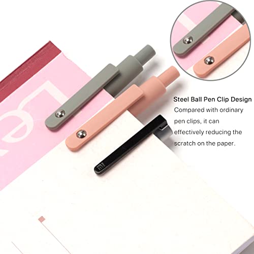 5pcs Retractable Gel Pens Quick Dry Ink Pens, Fine Point 0.42 mm Cute Gel Ballpoint Pens, Black Ink Smooth Writing Comfortable Rolling Ball Gel Pens for School Office Home(Morandi)