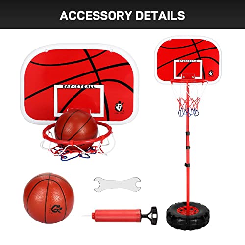 2m Basketball Hoop for Kids Children Portable Adjustable Height Outdoor Indoor Training Set w/Basketball