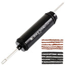 Tubeless MTB Road Bike Tire Repair Kit - Bicycle Mountain Tire Plug Kit - Flat Tire Tackle Repair Patch Kits - Aluminium Full CNC Finish with 5 Brown 1.5mm & 5 Black 3.5mm Strips Replaceable Needles