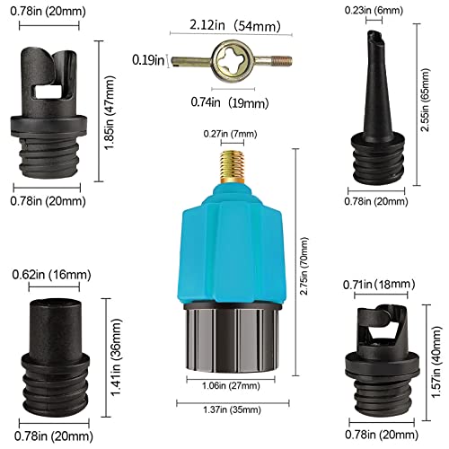 Inflatable Boat SUP Pump Adaptor Air Pump Converter with 4 Nozzles for Inflatable Rowing Boat,Stand Up Paddle Board,Kayak