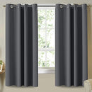 Smarcute Blackout Curtains Thermal Insulated Grommet Window Drapes Eyelet Curtains for Bedroom/Living Room Set of 2 Panels,Each W132cm x D160cm,Charcoal Grey