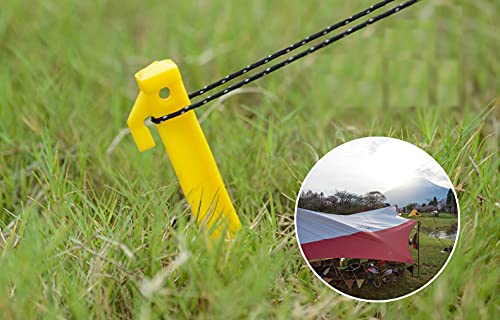 24Pcs Durable Tent Pegs Plastic Spike Hook Awning Camping Caravan Visual Marker,12x 6inch + 12x 9inch