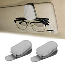 JYMAOYI 2 Pack Leather Car Visor Sunglass Holder, Magnetic Leather Glasses Eyeglass Hanger Clip for Car, Sunglass Clip Glasses Holder for Car Visor (Gray)