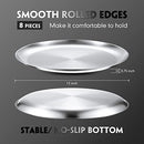 8 Pieces Pizza Pans Bulk Stainless Steel Pizza Pans Round Bakeware Pizza Trays for Oven Kitchen Baking Home Restaurant Safe Sturdy and Rust Free Reusable Pizza Baking Sheets Dishes Dinner(12 Inch)