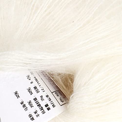 Wool Yarn, Popular Soft Mohair Pashm Knit, Used to Weave Scarves, Shawls, Sweaters, Hats, Shoes, Cushions (01 White)