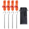 TRIWONDER Camping Tent Stakes Pegs Metal Stake for Ground with Reflective Guylines Guy Rope Adjusters Tensioner Hiking Backpacking (Orange - 4 Pack)