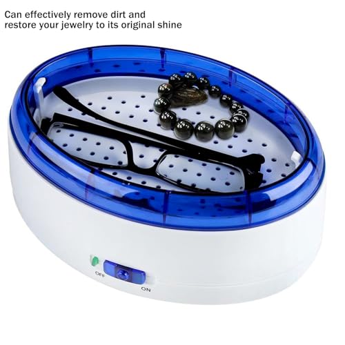 Serlium Jewellery Cleaner, Ultrasonic Cleaning Machine with High Capacity for Rings, Earrings, Glasses, Cosmetic Brushes, Watches, Coins