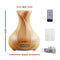 Devanti Aroma Diffuser, 400ml Air Humidifier Purifier Essential Oils Car Freshener Vaporizer Aromatherapy Diffusers Scent Booster Home Office Bedroom Humidifiers Steam, 7 Led Light Brown