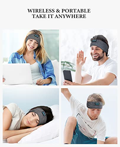 Sleep Headphones Wireless Headband, Music Sleeping Headband Ultra-Soft Headband Headphones for Side Sleepers, Birthday Christmas Sleeping Gifts for Women Men