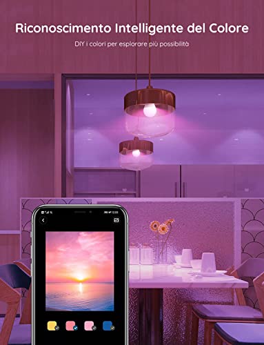 Govee Smart Light Bulbs, WiFi & Bluetooth Color Changing Light Bulbs, Music Sync, 16 Million DIY Colors RGBWW Color Lights Bulb, Work with Alexa, Google Assistant & Govee Home App, 2 Pack