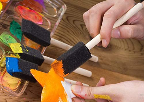 Foam Paint Brushes Sponge Paint Brush,30pcs Small Foam Brushes for Staining,Sponge Wood Handle Paint Brush,Sponge Brushes Foam Brushes,Foam Brushes for Painting,Foam Craft Paint Brush for Painting