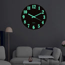 30x30x4cm Luminous Wall Clock Wooden Design Night Lights Round Wall Clock Large Number Wooden Clock for Living Room Bedroom Home Kitchen Office School Easy to Read Glow in Dark