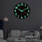 30x30x4cm Luminous Wall Clock Wooden Design Night Lights Round Wall Clock Large Number Wooden Clock for Living Room Bedroom Home Kitchen Office School Easy to Read Glow in Dark