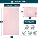 PAVILIA Travel Blanket and Pillow Set, Airplane Blanket Compact 2-in-1 Soft Bag, Travel Essentials for Adult Flight, Portable Throw with Arm Hole, Plane Car Traveling Gift Accessories, Pink