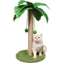 ZooZoo Cat Scratching Post, Cat Coconut Palm Tree for Indoor Cats with Natural Sisal Scratch Pole Hanging Sisal Ropes and Balls, Cute 33" Tall Cat Scratcher for Large Cat and Kittens