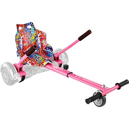 LJX Hoverboard Seat Attachment, Go Kart, Hoverboard Accessories for 6.5” 8” 10” Two Wheel Self Balancing Scooter, Suitable for Kids & Adults(Pink)