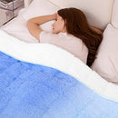 yescool Faux Fur Weighted Blanket 48"x72" 15lbs,Fuzzy Cozy Shaggy Weighted Blanket Queen Size for Adult，Fluffy Sherpa Comfy Heavy Blanket for Women Men,Warm Soft Plush Blue Blanket for Couch Sofa Bed