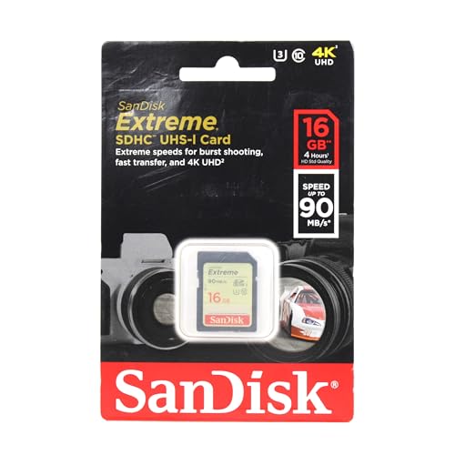 SanDisk 16GB Extreme SDHC / SDXC UHS-I Memory Card - SDSDXNE-016G-GNCIN,Black