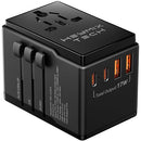 HEYMIX Universal Travel Adapter, International Power Adapter USB-C, Dual USBC Travel Adapter, All in One Travel Plug AUS to EU,UK,US,Japan,Bali,India, Travel Charger for Laptops, Phones, Hair Dryer