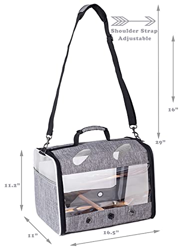 Bird Carrier with Stand Perch, Breathable Bird Travel Cage Parrot Carrier for Hiking, Airline Approved