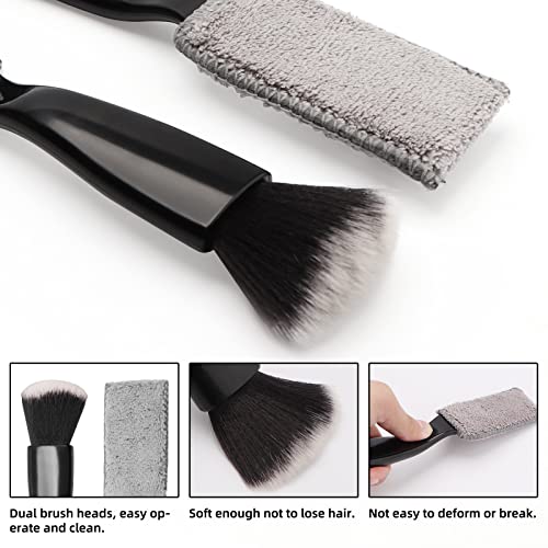 eFuncar Car Detailing Brush Kit - Auto Detail Brush Set Interior Exterior No Scratch Microfiber Detailing Supplies for Cleaning Air Vent Engine Bay