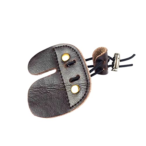 Zelerdo 2 Pack Leather Archery Finger Tabs Archery Finger Guard for Shooting Practice Gear,Right Hand
