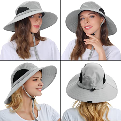 EINSKEY Sun Hat for Men/Women, Wide Brim UV Protection Bucket Hat Foldable  Waterproof Outdoor Boonie Cap for Safari, Fishing, Bush, Hunting, Hiking,  Camping Light Gray