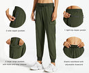 Libin Women's Cargo Joggers Lightweight Quick Dry Hiking Pants Athletic Workout Lounge Casual Outdoor, Army Green M