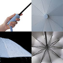 BAODINI UPF 50+ UV Umbrella Protection Sun Reverse Compact Umbrella for Rain Automatic Inverted Windproof Umbrella (3-Light Blue)