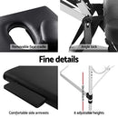 Zenses Massage Table 70cm Portable 2 Fold Aluminium Beauty Bed Black