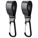 Ganwawo Stroller Hook, 2PCS Portable Stroller Hooks for Hanging, Multipurpose Organizer Hook Clip for Bugaboo,Strollers, wheelchairs,Walkers(Black)