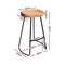 Artiss Bar Stools Stool Set of 2 Kitchen Counter Barstools Dining Chair Chairs Vintage Industrial Style Natural in 65cm Seat Height Floor for Home Bar Dining Room Cafe Outdoor Indoor