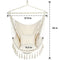 Y-STOP Hammock Chair Hanging Rope Swing, Max 330 Lbs, 2 Cushions Included, Large Macrame Hanging Chair with Pocket, Quality Cotton Weave for Superior Comfort, Durability, Beige