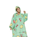 Gominimo Comfy, Blanket Hoodie, Wearable Blanket for Women, Comfy Hoodie Blanket, Wearable Blanket Adult, Blanket Hoodie Women, Sweatshirt Blanket, Sweater Blanket (Green Cherry Lemon)