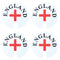 Acclaim Jumbo 6 cm 1 x England Red 1 x England Black Red Lawn Bowls Identification Stickers Markers 2 Full Sets of 4 Self Adhesive