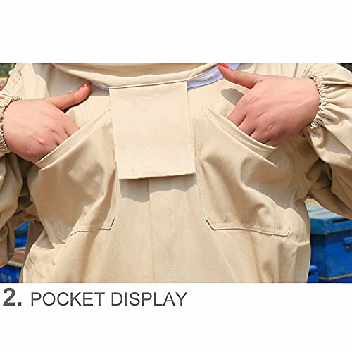 Full Beekeeping Suit Bee Suit Heavy Duty with Leather Ventilated Keeping Gloves (XXL with Gloves)