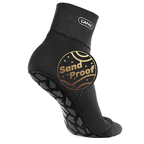 CAPAS 2mm Neoprene Waterproof Socks, Water Shoes Beach Volleyball Sand Proof Socks, Wetsuit Snorkel Socks Keep Warm for Men Women
