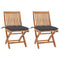 vidaXL Solid Teak Wood Garden Chairs, Set of 2, with Anthracite Cushions and Waterbase Finish